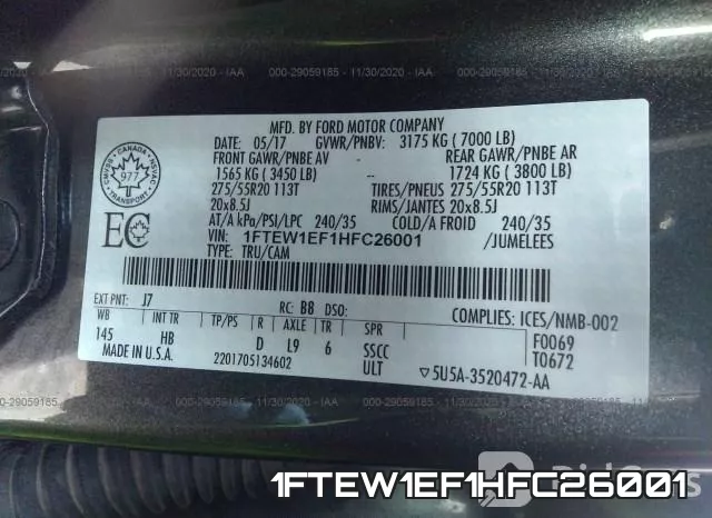 1FTEW1EF1HFC26001 фото 9