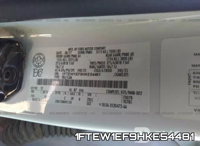1FTEW1EF9HKE54481 фото 8
