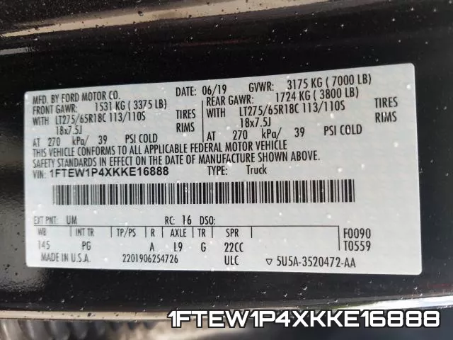 1FTEW1P4XKKE16888 фото 2