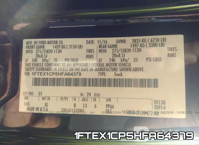 1FTEX1CP5HFA64379 фото 9
