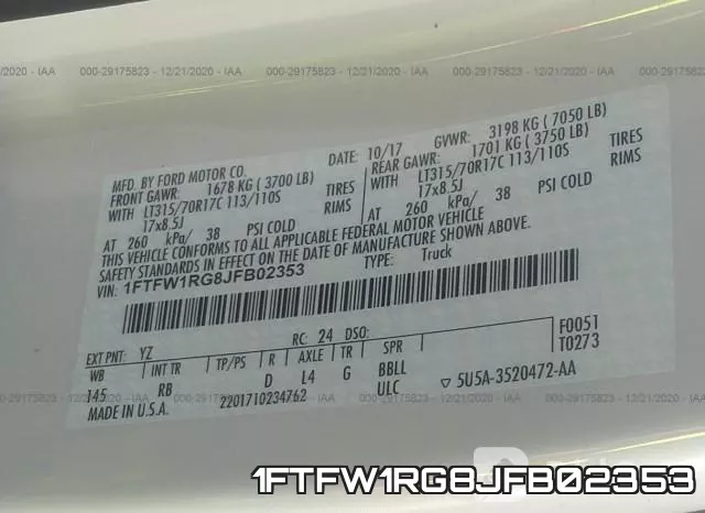 1FTFW1RG8JFB02353 фото 10