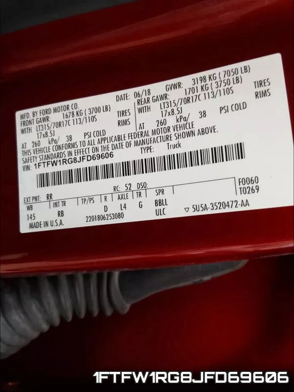1FTFW1RG8JFD69606 фото 2