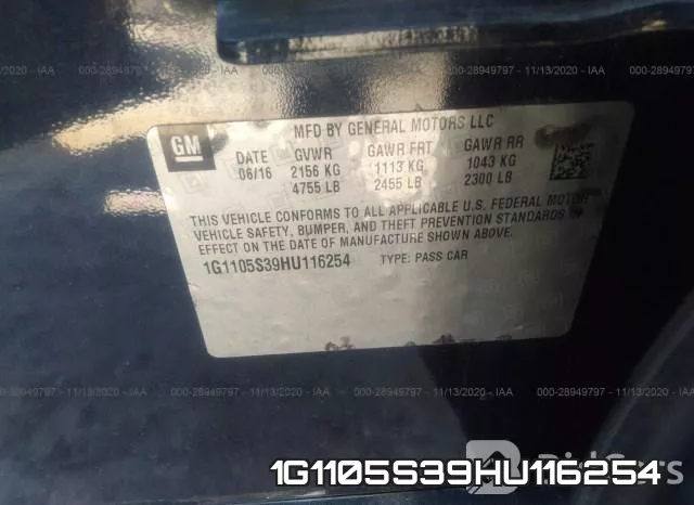 1G1105S39HU116254 фото 9