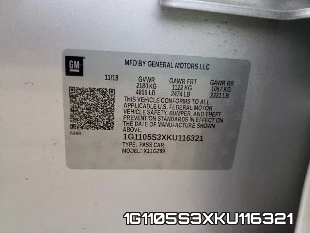 1G1105S3XKU116321 фото 2
