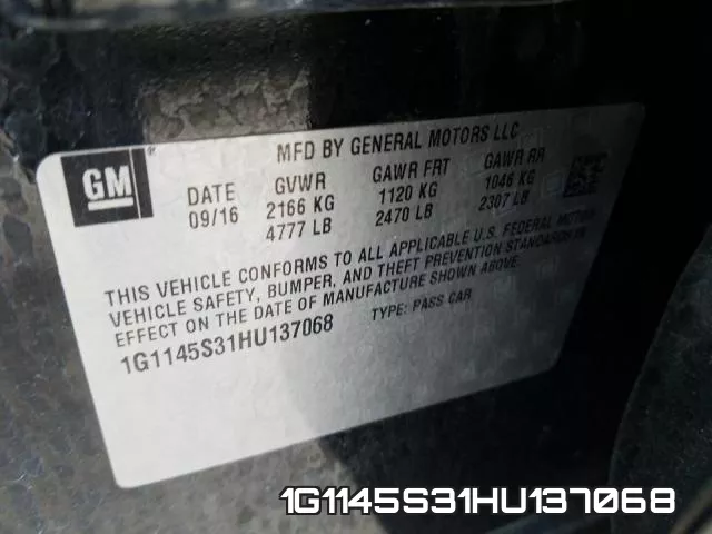1G1145S31HU137068 фото 2