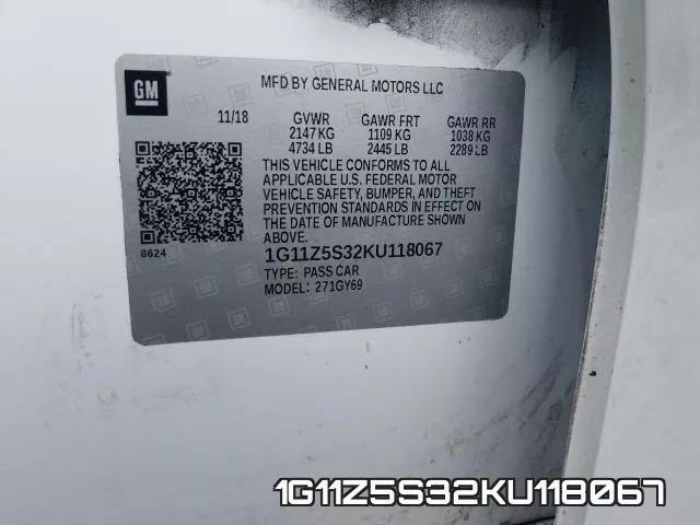 1G11Z5S32KU118067 фото 2
