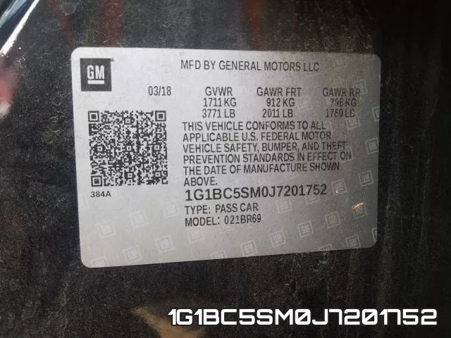 1G1BC5SM0J7201752 фото 2
