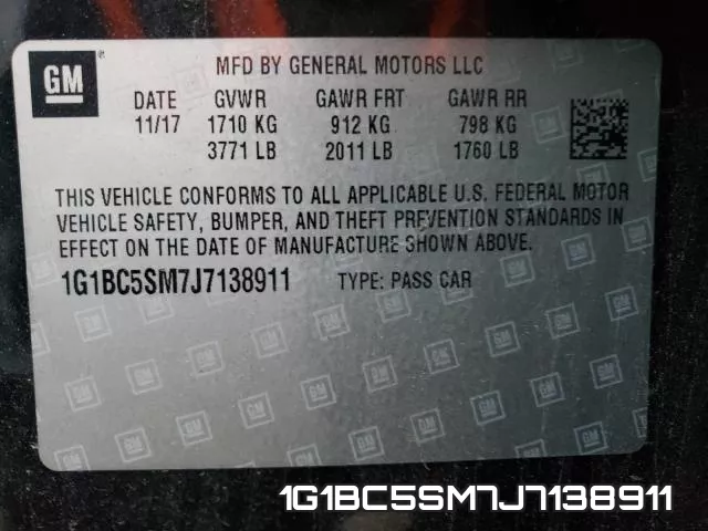 1G1BC5SM7J7138911 фото 2
