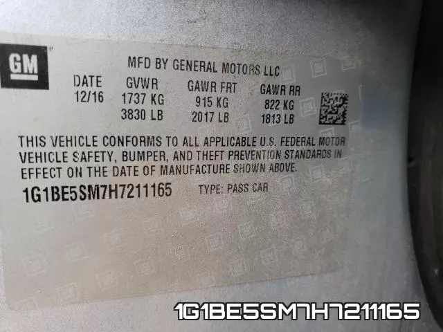 1G1BE5SM7H7211165 фото 2