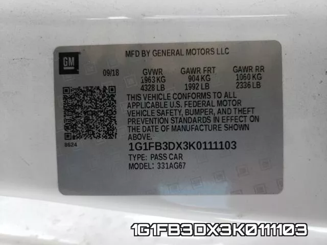 1G1FB3DX3K0111103 фото 2