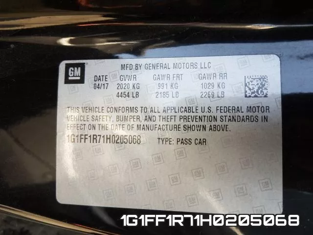 1G1FF1R71H0205068 фото 2