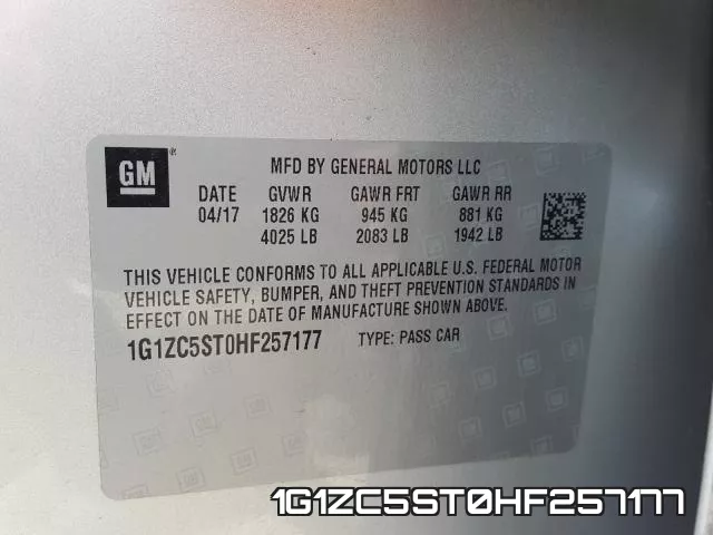 1G1ZC5ST0HF257177 фото 2