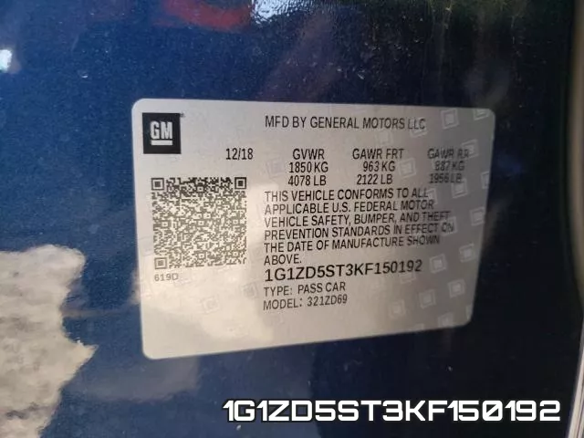 1G1ZD5ST3KF150192 фото 2