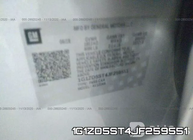 1G1ZD5ST4JF259551 фото 9