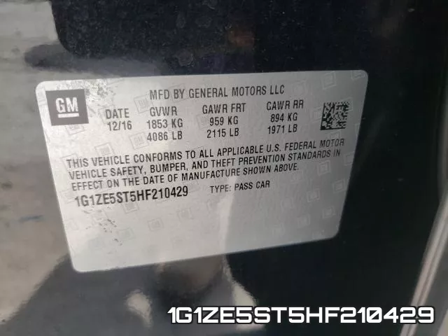 1G1ZE5ST5HF210429 фото 2
