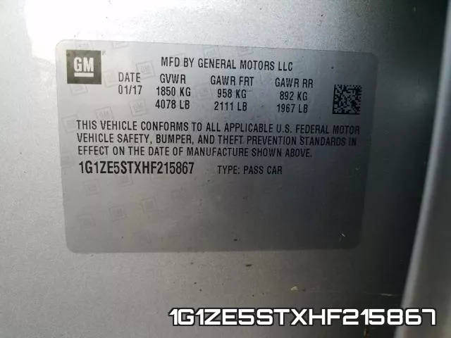 1G1ZE5STXHF215867 фото 2