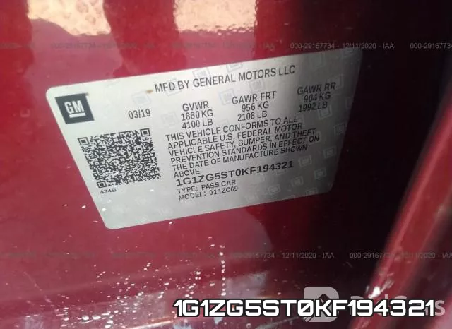 1G1ZG5ST0KF194321 фото 10