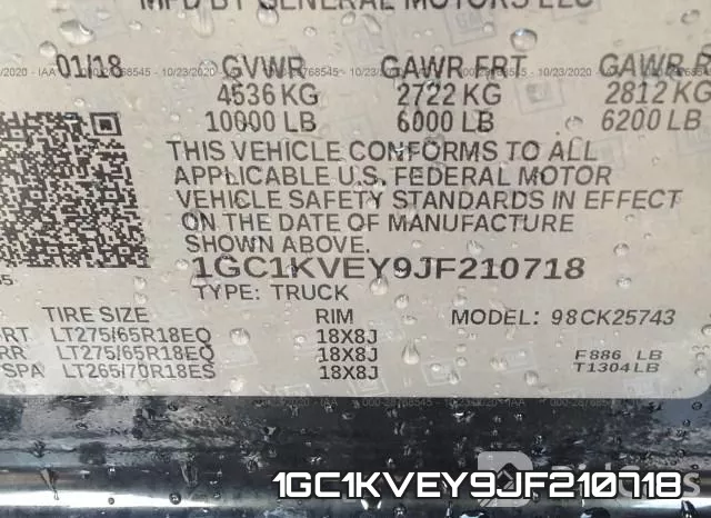 1GC1KVEY9JF210718 фото 10