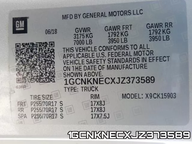 1GCNKNECXJZ373589 фото 2