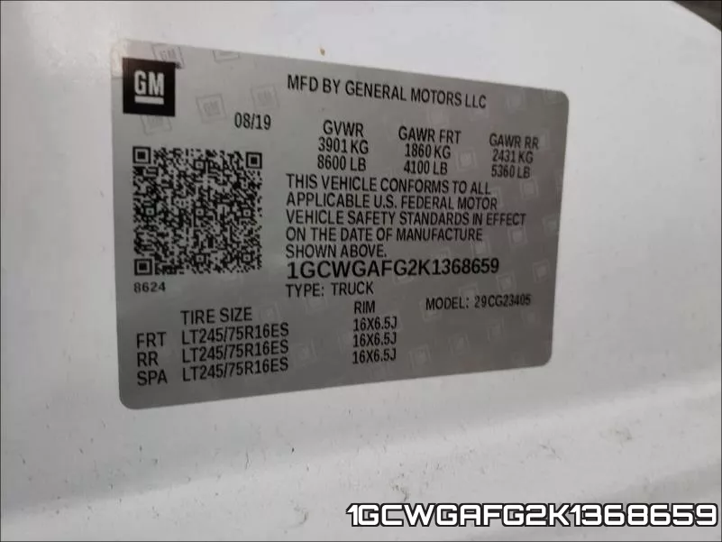 1GCWGAFG2K1368659 фото 2
