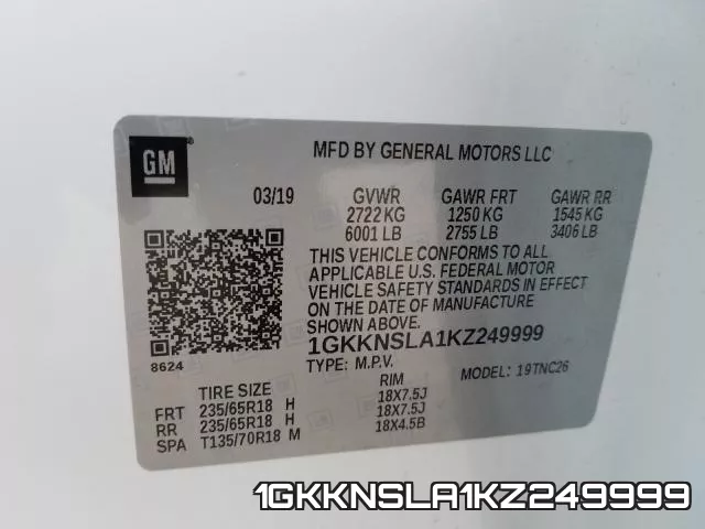 1GKKNSLA1KZ249999 фото 2