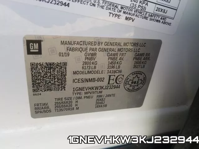1GNEVHKW3KJ232944 фото 2