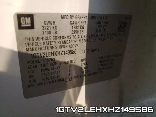 1GTV2LEHXHZ149586 фото 2