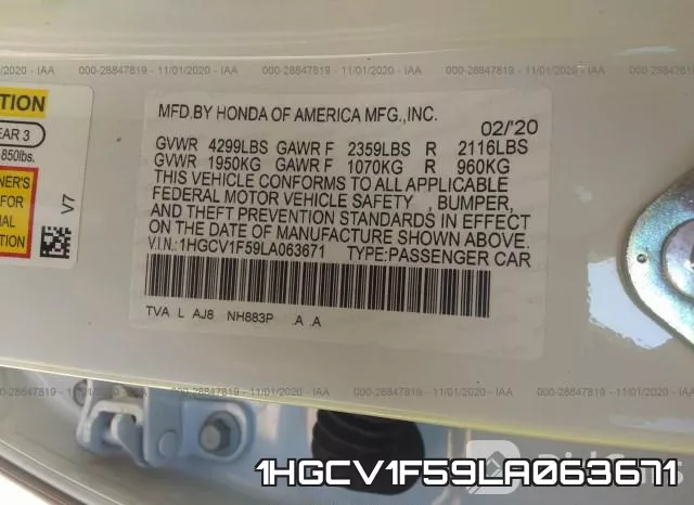 1HGCV1F59LA063671 фото 10