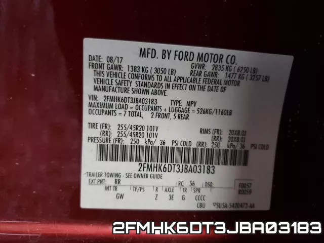 2FMHK6DT3JBA03183 фото 2
