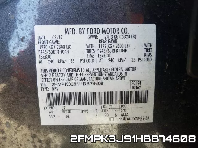 2FMPK3J91HBB74608 фото 2