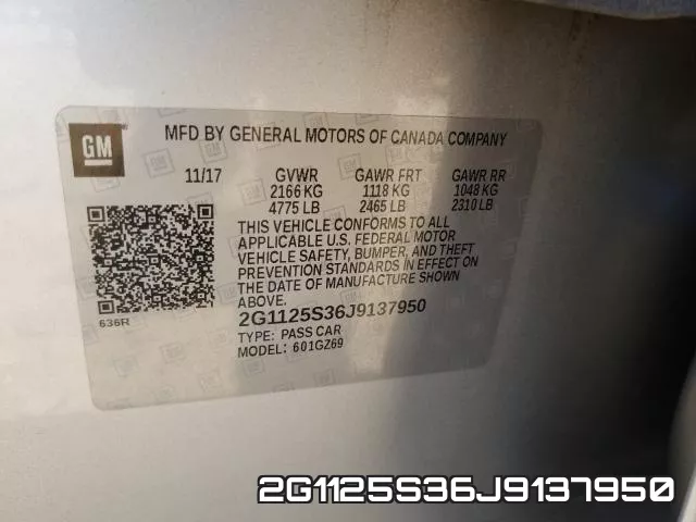 2G1125S36J9137950 фото 2