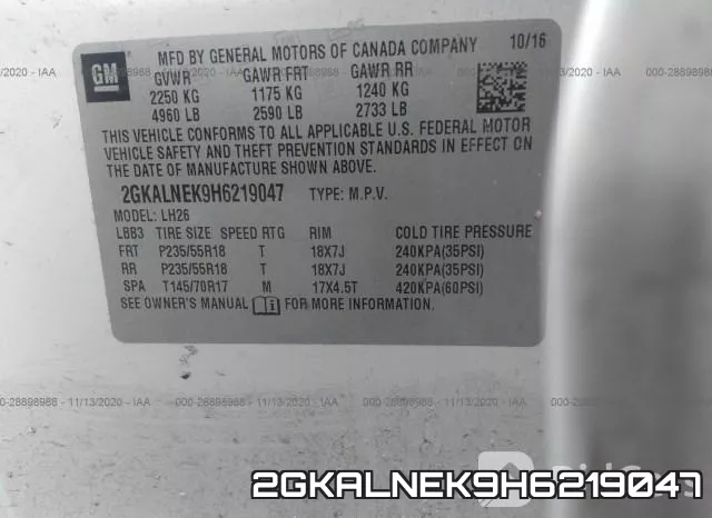 2GKALNEK9H6219047 фото 10