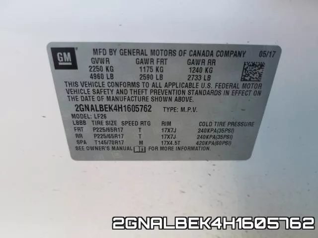 2GNALBEK4H1605762 фото 2