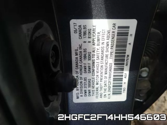 2HGFC2F74HH546603 фото 2