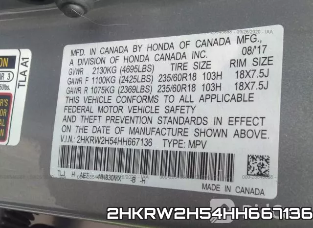 2HKRW2H54HH667136 фото 10