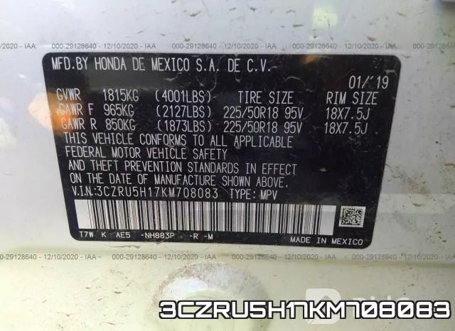 3CZRU5H17KM708083 фото 10
