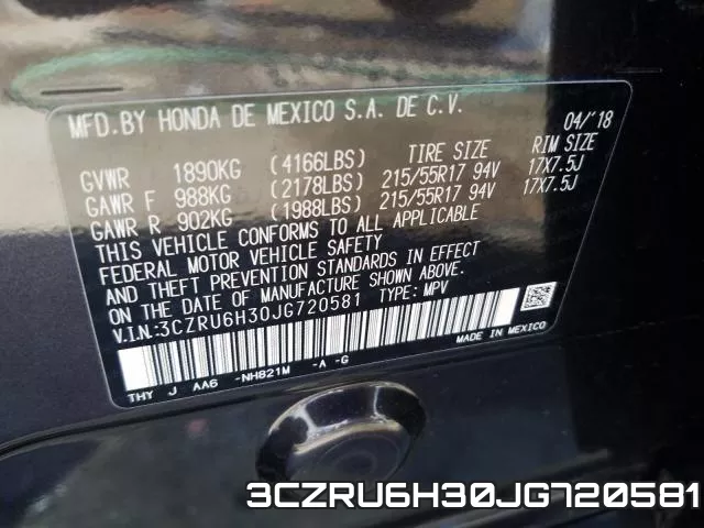 3CZRU6H30JG720581 фото 2