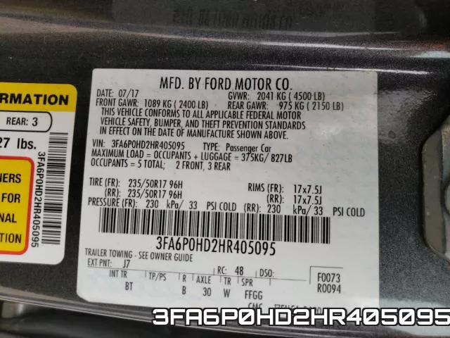 3FA6P0HD2HR405095 фото 2