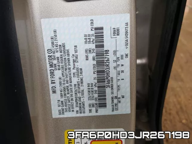 3FA6P0HD3JR267198 фото 2