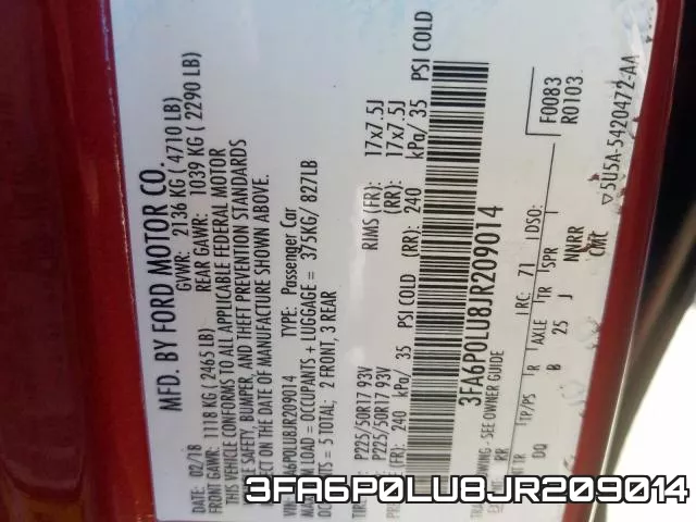 3FA6P0LU8JR209014 фото 2
