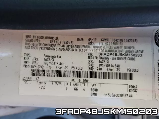 3FADP4BJ5KM150203 фото 2