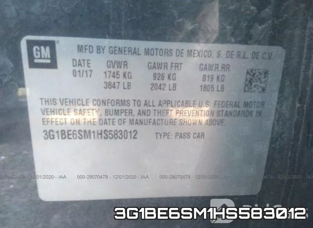 3G1BE6SM1HS583012 фото 9