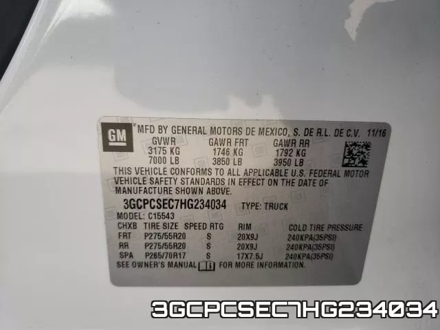 3GCPCSEC7HG234034 фото 2