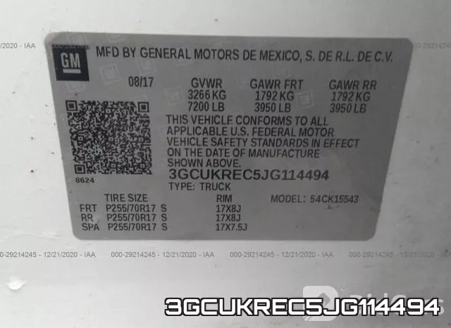 3GCUKREC5JG114494 фото 10