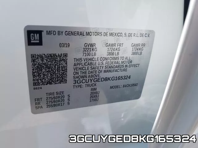 3GCUYGED8KG165324 фото 2