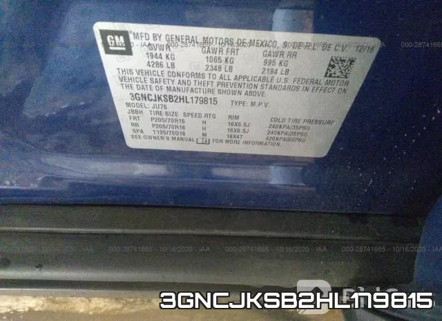 3GNCJKSB2HL179815 фото 10