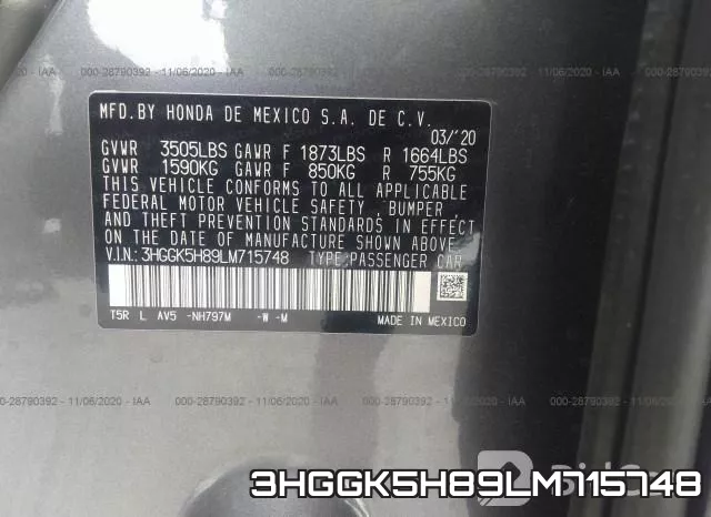 3HGGK5H89LM715748 фото 8