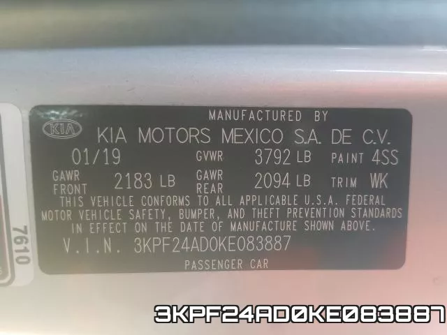 3KPF24AD0KE083887 фото 2