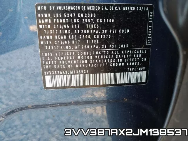 3VV3B7AX2JM138537 фото 2