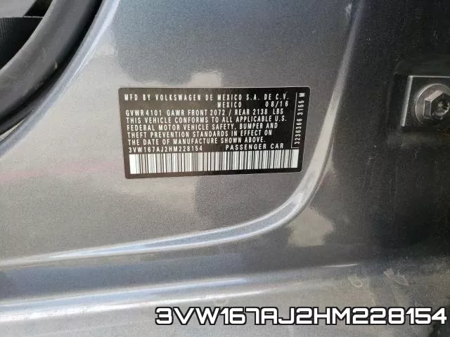 3VW167AJ2HM228154 фото 2